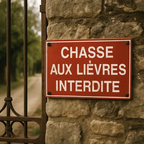 Panneau Chasse aux lièvres interdite – Panneau chasse interdite