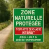 Panneau zone naturelle protégée – Panneau chasse interdite
