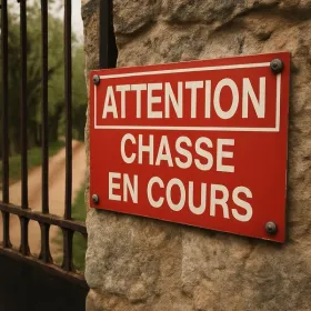 Panneau Attention chasse en cours – Panneau chasse interdite