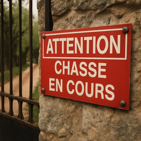 Panneau Attention chasse en cours – Panneau chasse interdite