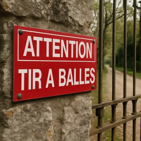 Panneau Attention tir à balles – Panneau chasse interdite