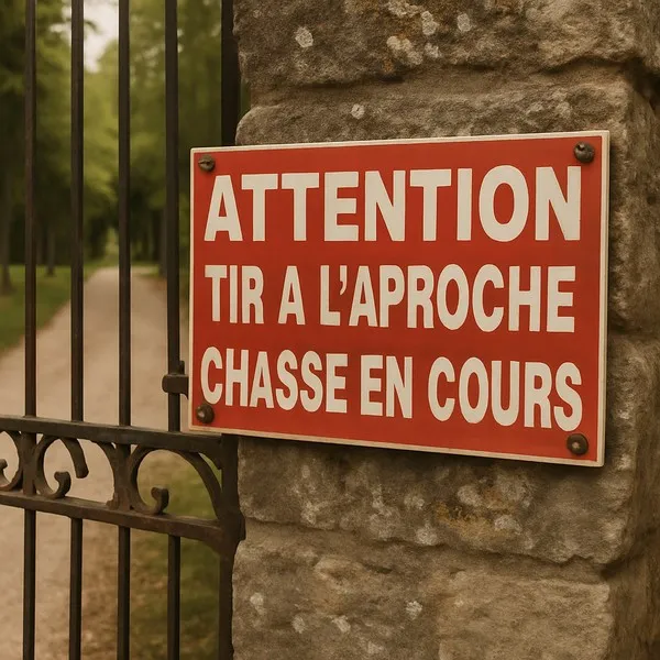 Panneau chasse tir à l’approche – signalisation chasse en cours