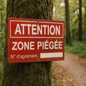 Panneau Attention zone piégée – Panneau chasse interdite