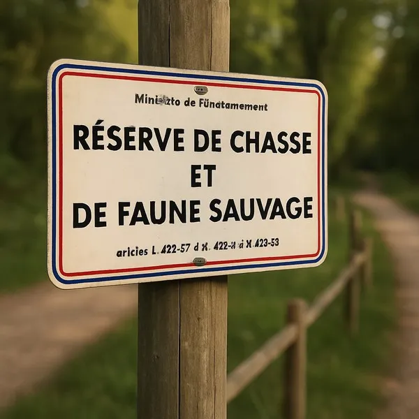 Panneau Réserve de chasse et de faune sauvage – chasse interdite
