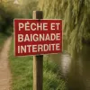 Panneau Interdiction Pêche et Baignade 300x200mm Aluminium