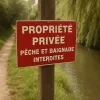 Panneau propriété privée extérieur – Interdit pêche et baignade
