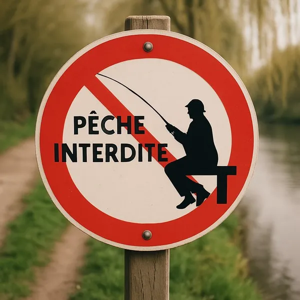Panneau Pêche interdite aluminium – Signalétique zone aquatique
