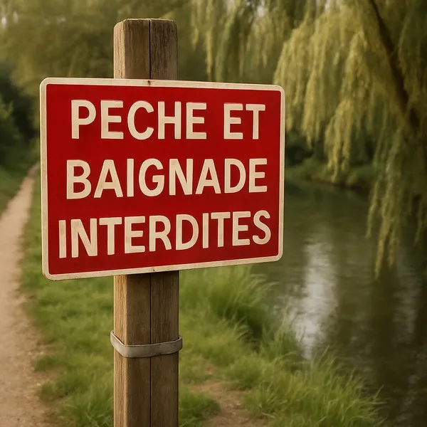 Panneau Pêche et baignade interdites – Panneau pêche interdite