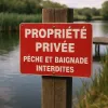 Panneau propriété privée extérieur – Interdit pêche et baignade