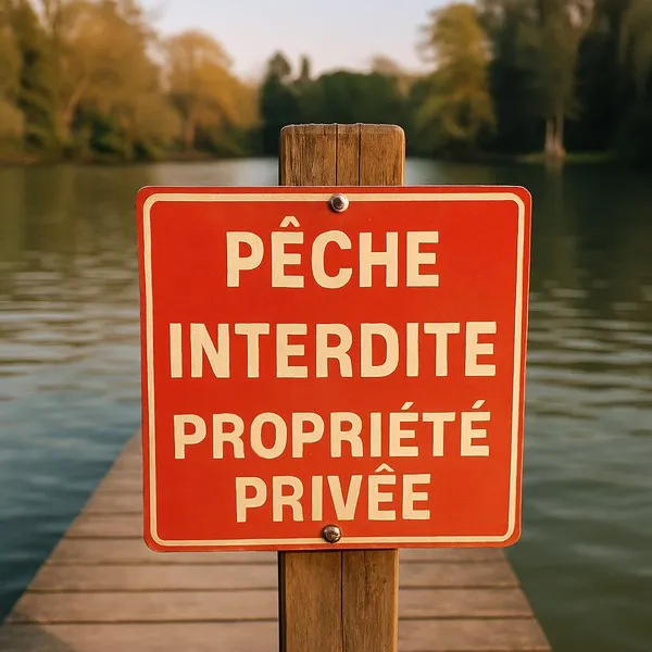 Panneau "Pêche Interdite" Propriété Privée 300x200mm