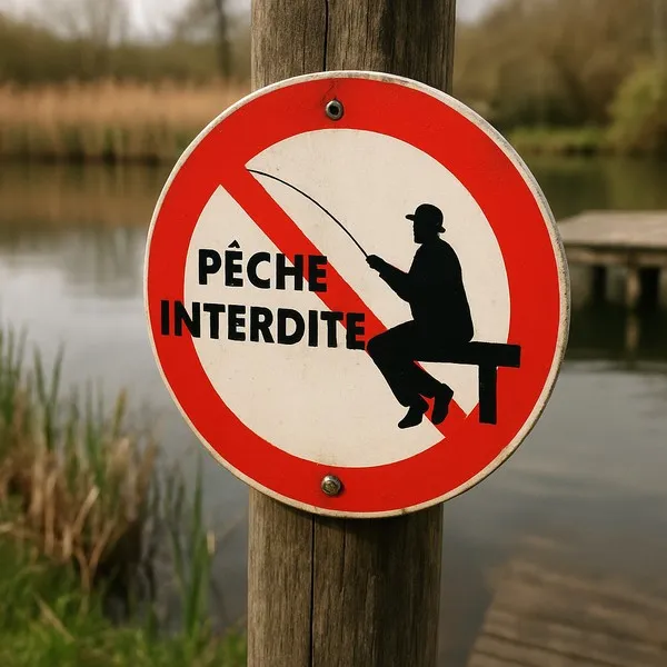 Panneau Pêche interdite aluminium – Signalétique zone aquatique