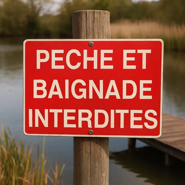 Panneau Pêche et baignade interdites – Panneau pêche interdite