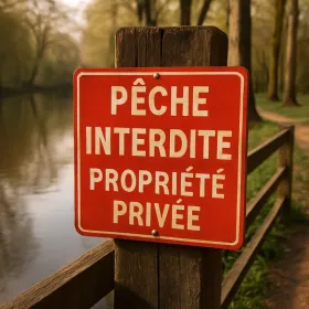 Panneau "Pêche Interdite" Propriété Privée 300x200mm