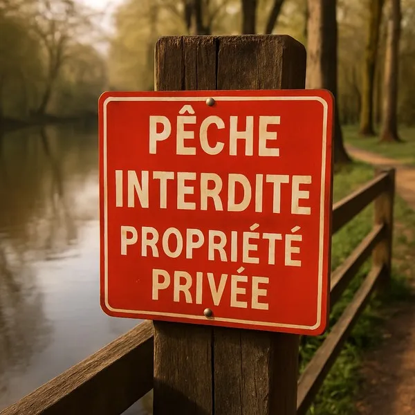 Panneau "Pêche Interdite" Propriété Privée 300x200mm