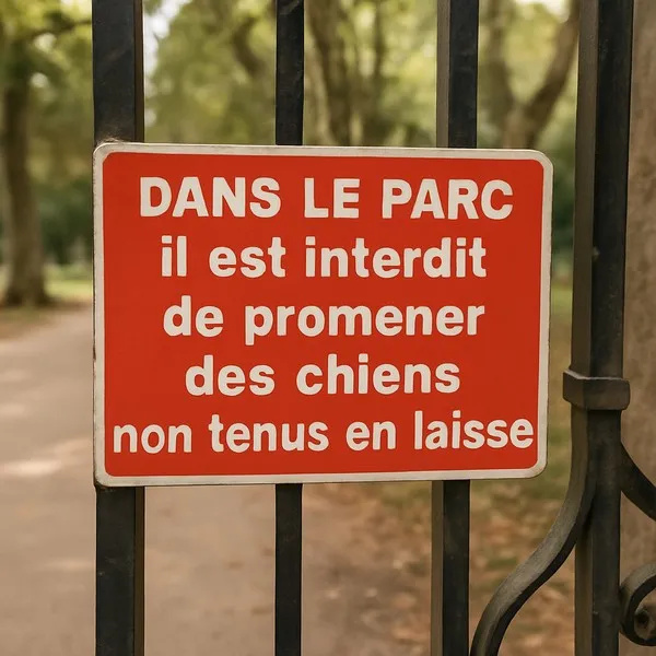 Panneau Interdit aux Chiens Sans Laisse – Signalétique Parc