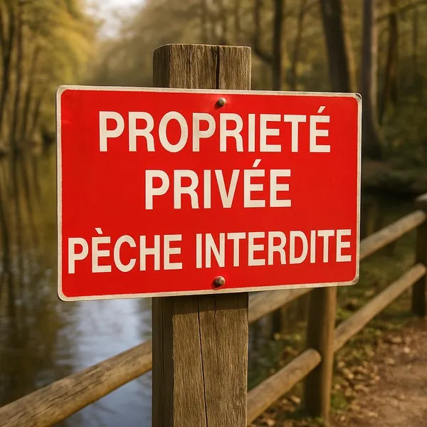 Panneau Propriété privée - Pêche interdite