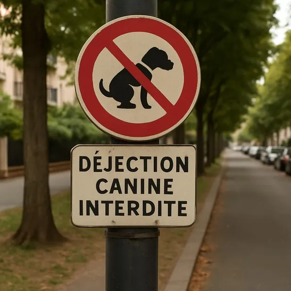Panneau crottes de chien - Déjection canine interdite
