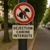 Panneau crottes de chien - Déjection canine interdite
