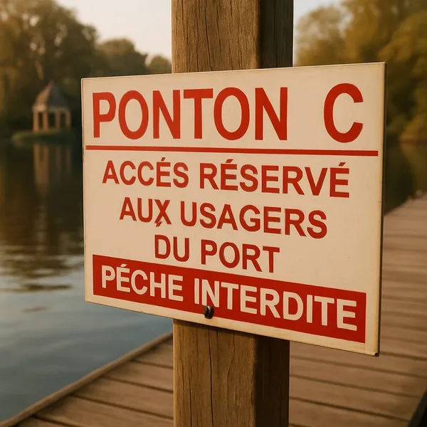 Panneau Ponton C – Panneau pêche interdite