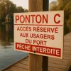 Panneau Ponton C – Panneau pêche interdite