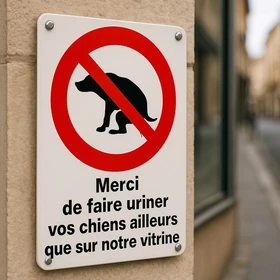 Panneau Interdiction Chiens Uriner Vitrine | Signalétique