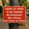 Panneau Interdit aux Chiens Sans Laisse – Signalétique Parc