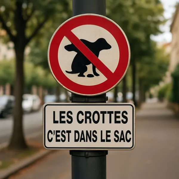 Panneau ramassage déjections canines obligatoire | Signalétique chien