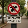 Panneau ramassage déjections canines obligatoire | Signalétique chien