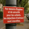 Panneau Interdiction Déjections Animales – Zone Propre