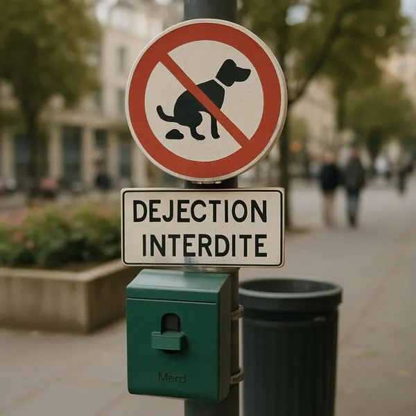 Panneau crottes de chien - Déjection canine interdite
