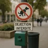 Panneau crottes de chien - Déjection canine interdite