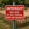 Panneau interdit jeux chiens massifs - Signalétique de sécurité