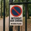 Panneau interdit chiens extérieur – Signalétique accès interdit