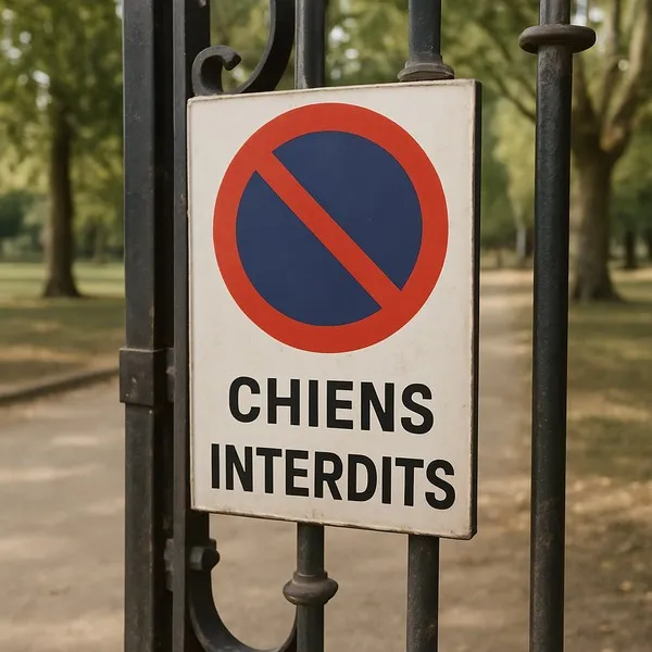 Panneau chiens interdits 120x190mm – Panneau interdit aux chiens