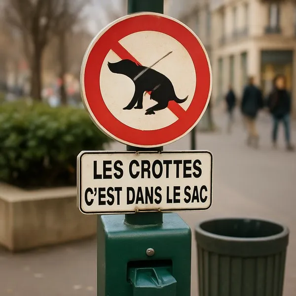 Panneau ramassage déjections canines obligatoire | Signalétique chien
