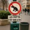 Panneau ramassage déjections canines obligatoire | Signalétique chien