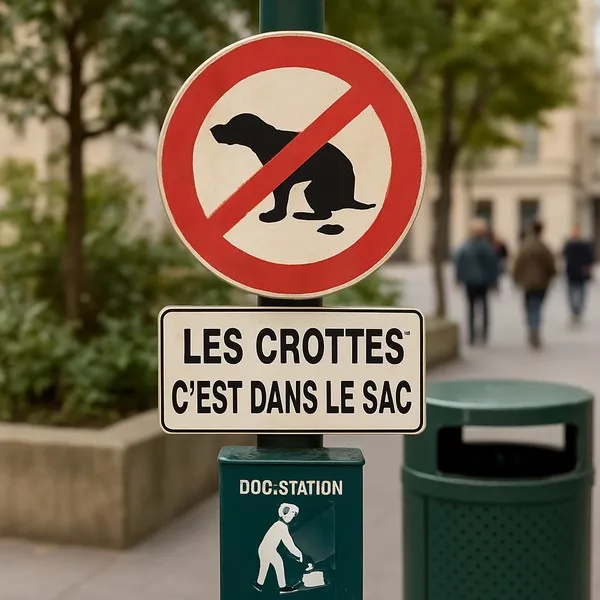Panneau ramassage crottes chien : obligation et interdiction