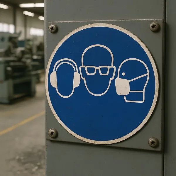 Adhésif EPI Protection Visage Obligatoire - Pictogramme Sécurité