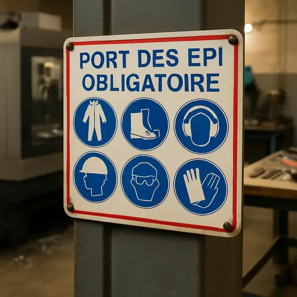 Panneau Port des EPI obligatoire avec pictos – Pictogramme EPI