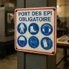 Panneau Port des EPI obligatoire avec pictos – Pictogramme EPI
