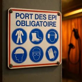 Panneau Port des EPI obligatoire avec pictos – Pictogramme EPI