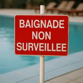 Panneau signalétique Baignade non surveillée plage ou piscine