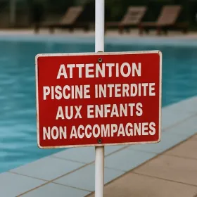 Panneau piscine sécurité – Interdiction enfants non accompagnés
