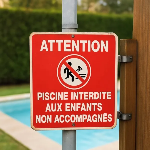 Panneau piscine sécurité – Interdiction enfants non accompagnés