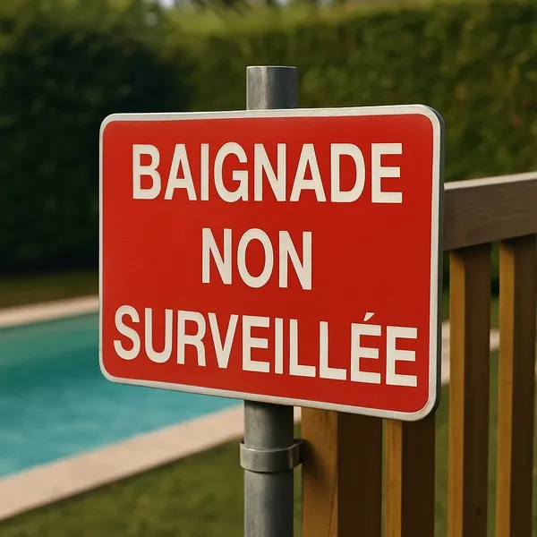 Panneau signalétique Baignade non surveillée plage ou piscine