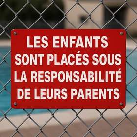 Panneau Piscine Responsabilité Parents – Sécurité Enfants