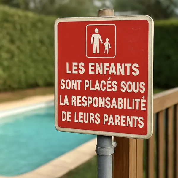 Panneau Piscine Responsabilité Parents – Sécurité Enfants