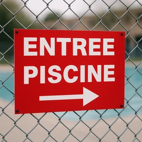 Panneau Entrée piscine à droite – Panneau piscine