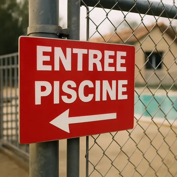 Panneau Entrée piscine vers la gauche – Panneau piscine