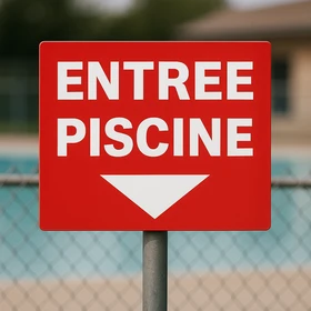 Panneau Entrée piscine en bas – Panneau piscine